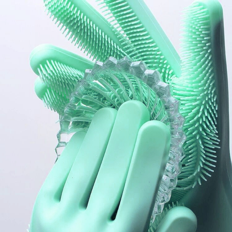 A pair Silicone Cleaning Gloves Magic Silicone Dish Washing Gloves For Kitchen Household Washing
