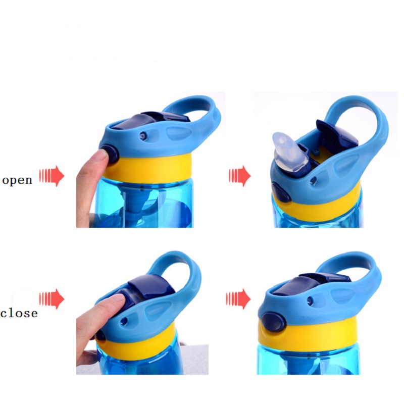 New 500ML 4 Colors Plastic Sport Water Bottles Cup Children home Feeding Straw Juice Drinking Bottle