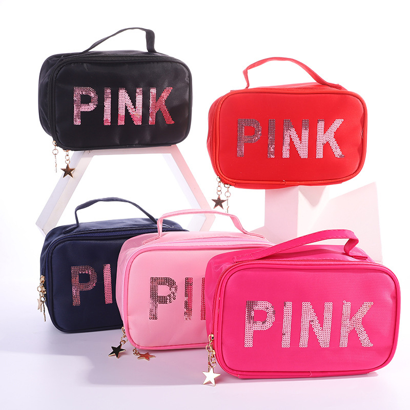 New PINK Women Multifunction Cosmetic Bag Toiletries Organizer Travel Make Up Cases Organizer