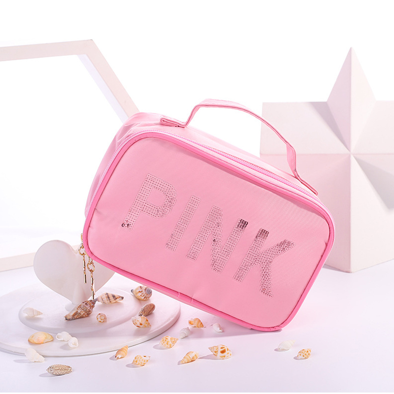 New PINK Women Multifunction Cosmetic Bag Toiletries Organizer Travel Make Up Cases Organizer