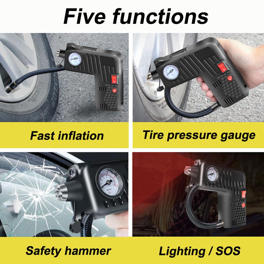 Air Compressor Electric Auto Car Bike Tire Inflator Pump 12V 8A Auto High Pressure Inflator Compres