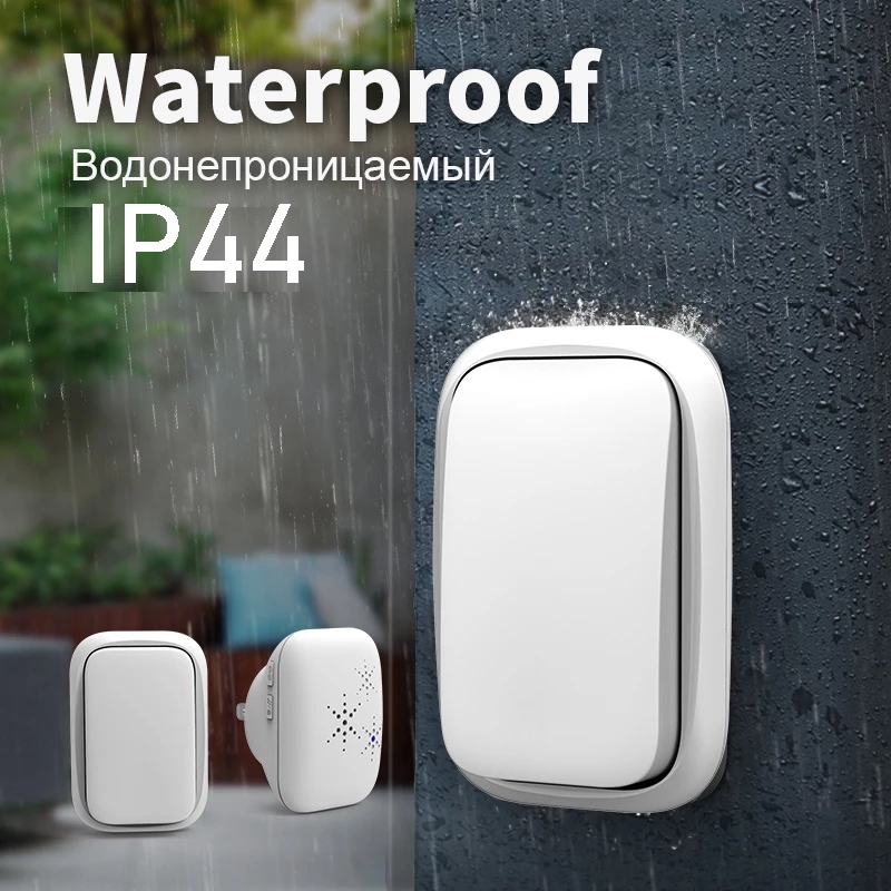 Wireless Doorbell No Battery Required Waterproof Self-Powered Smart Door Bell Home Cordless Calling