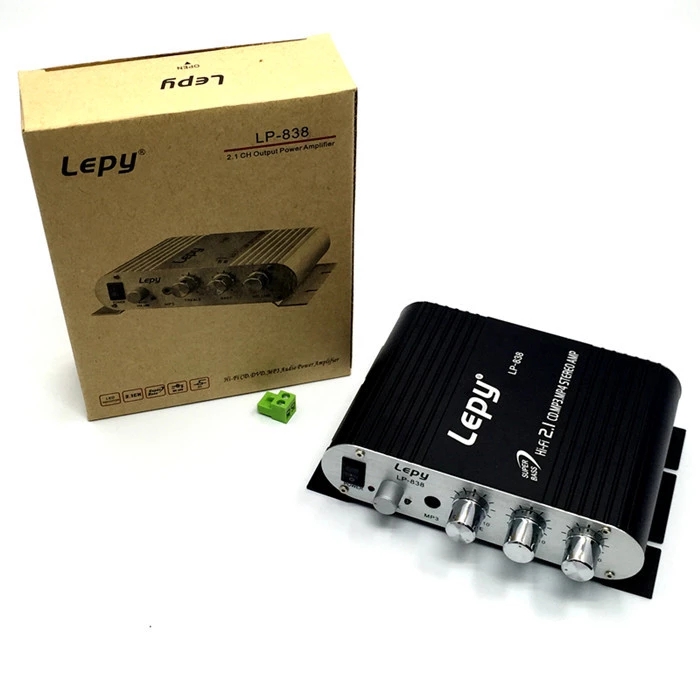 Lepy LP-838 MINI Digital Hi-Fi Car Power Amplifier CD MP3 MP4 Stereo BASS Speaker Player
