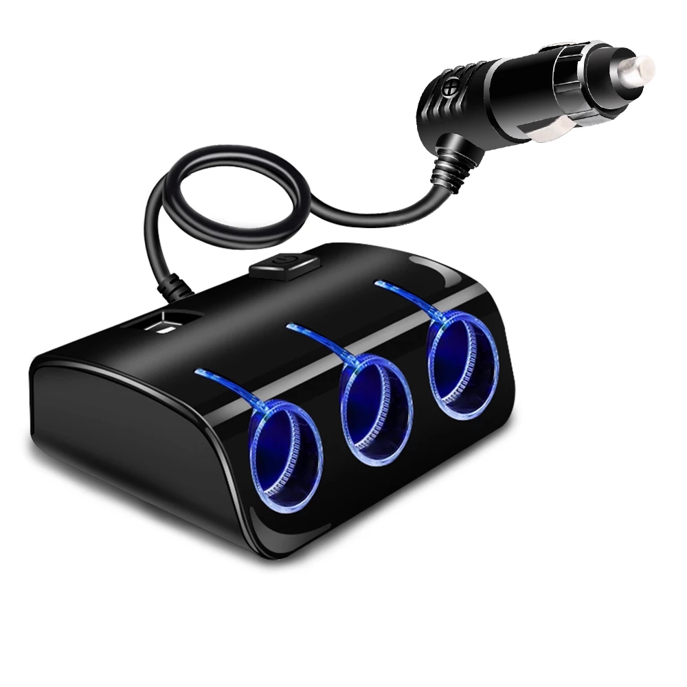 Car Splitter Cigarette Lighter Socket 12v Power Adapter for Car DVR GPS Usb Charger Car Accessories