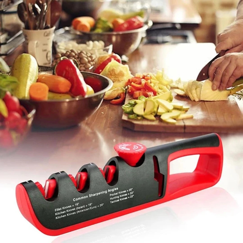 Knife Sharpener 4 In 1 Kitchen Knives Grinder Scissors Sharpening Stone Whetstone Angle Adjustable