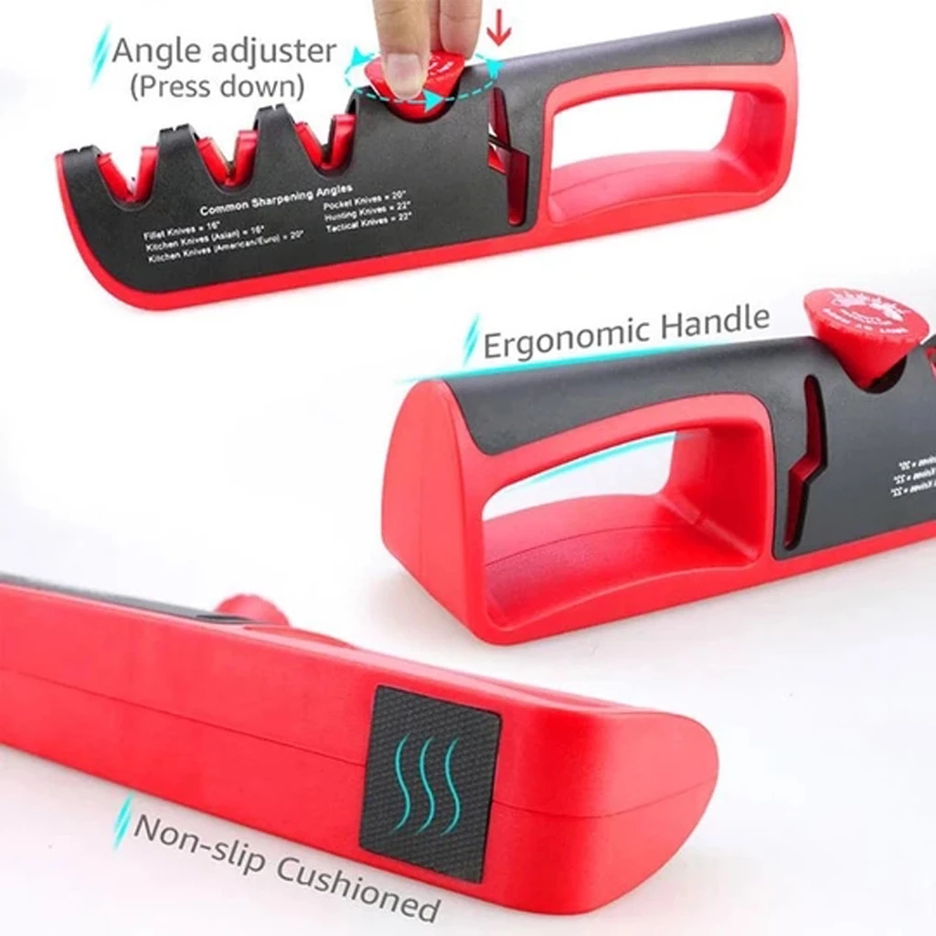 Knife Sharpener 4 In 1 Kitchen Knives Grinder Scissors Sharpening Stone Whetstone Angle Adjustable
