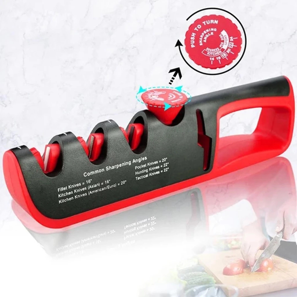 Knife Sharpener 4 In 1 Kitchen Knives Grinder Scissors Sharpening Stone Whetstone Angle Adjustable