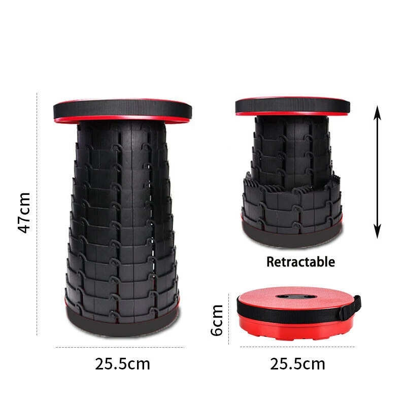 Outdoor Retractable Stool Chairs Portable Stool Lounge Chair Camping Stool Foldable Fishing Chair