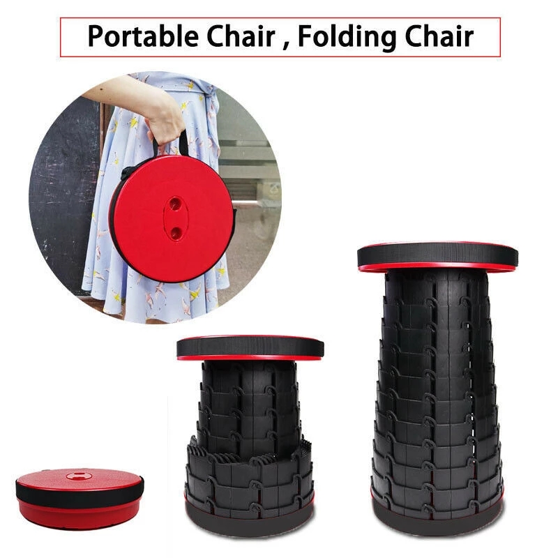 Outdoor Retractable Stool Chairs Portable Stool Lounge Chair Camping Stool Foldable Fishing Chair