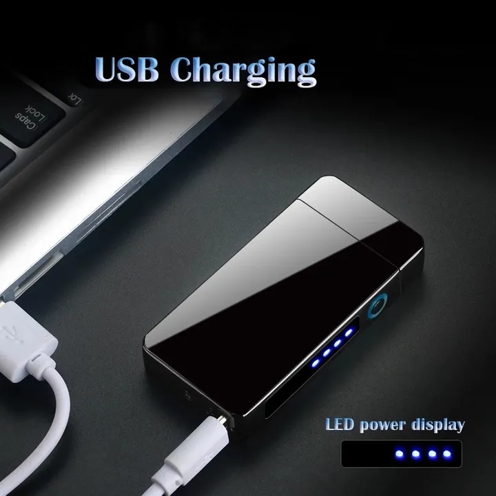 Dual Arc Lighter Plasma Flameless Rechargeable Electric Lighter for Cigarette with LED Power Display