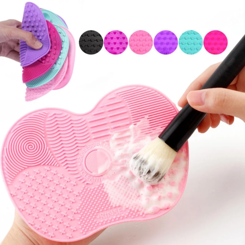 1 Pcs Makeup Brush Cleaning Silicone Brush Cleaner Make Up Little Scrubber Board Pad Cosmetic Tool