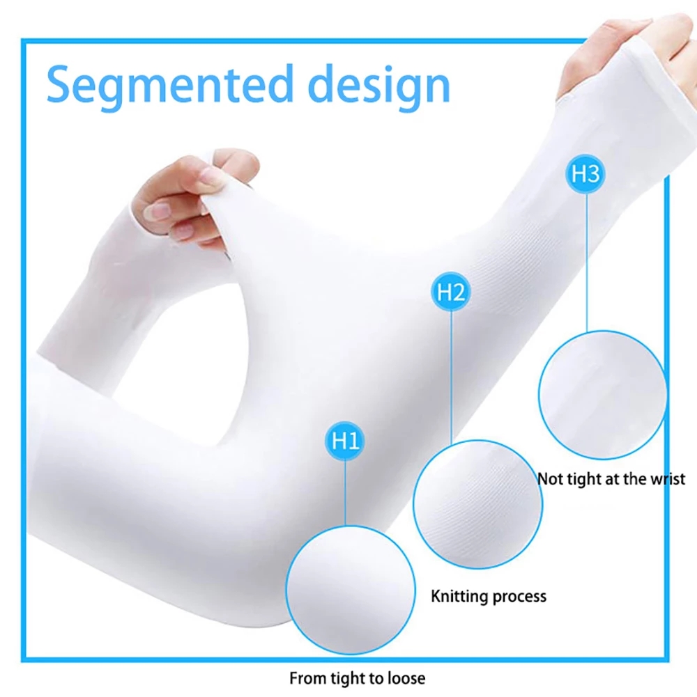 2Pcs Arm Sleeves Warmers Sports Sleeve Sun UV Protection Hand Cover Cooling Running Fishing Cycling