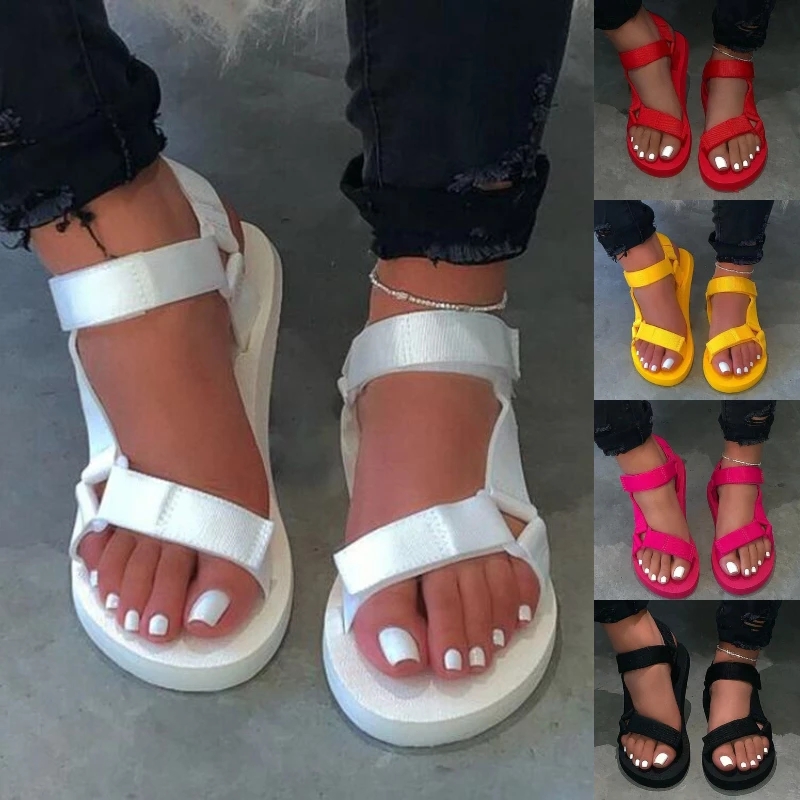 New Women Soft Slip Sandals Girl Buckle Strap Foam Sole Durable Ladies Outdoor Casual Beach Shoes