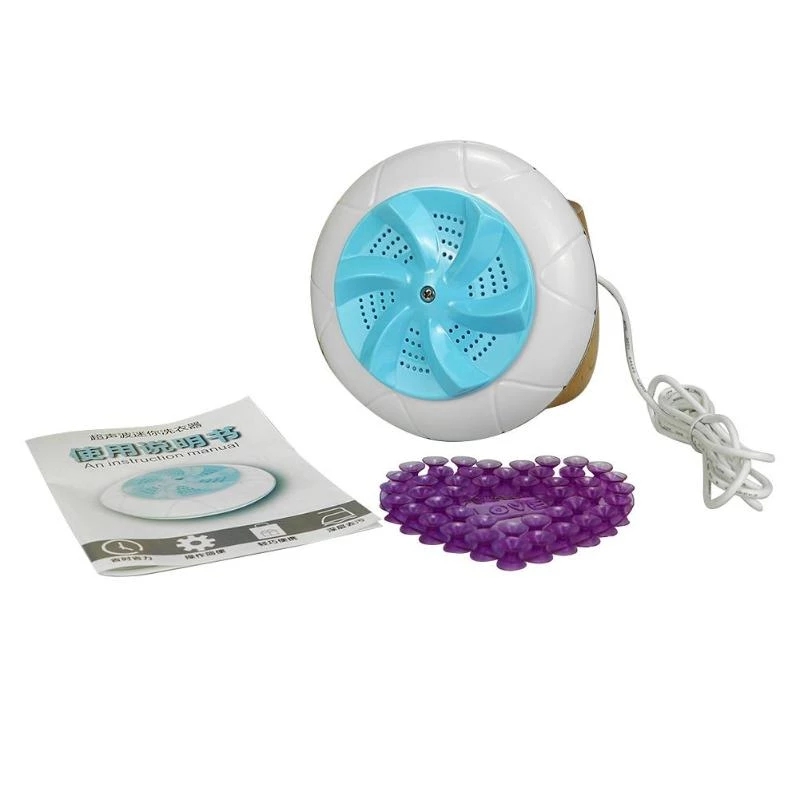 Ultrasonic Turbine Washing Machine Foldable Bucket Type USB Laundry Clothes Washer Cleaner for Home
