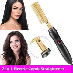 New Straight Hair Straightener Comb Digital Electric Straightening Hair Dryer Straightening Irons UK plug See detail from page