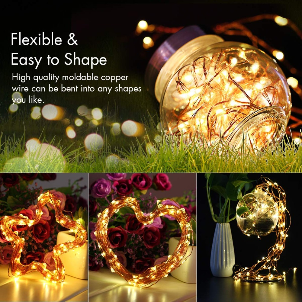 LED String Light 10M 100LED USB 5V Waterproof Cooper Wire home Christmas Wedding Garden Decoration