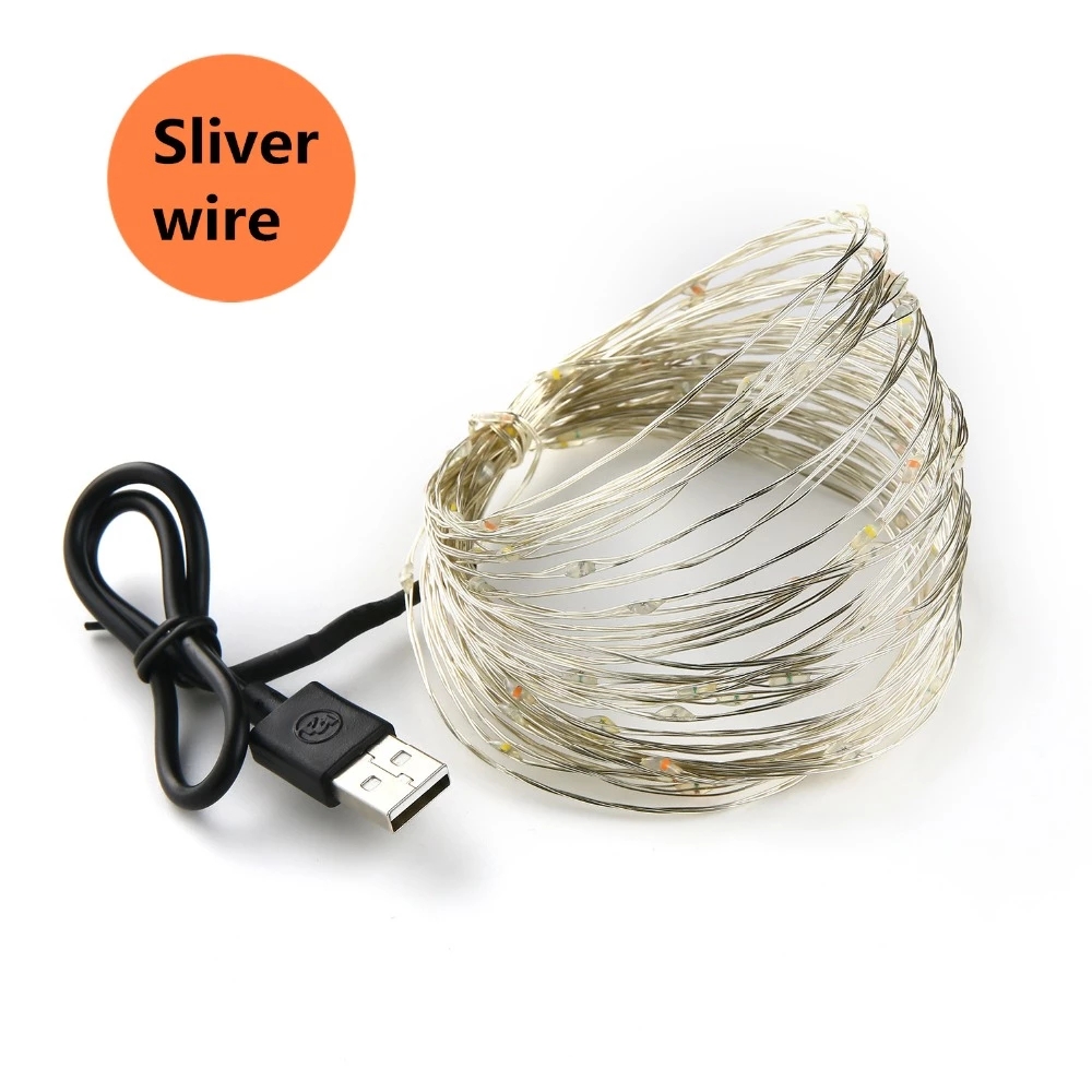 LED String Light 10M 100LED USB 5V Waterproof Cooper Wire home Christmas Wedding Garden Decoration