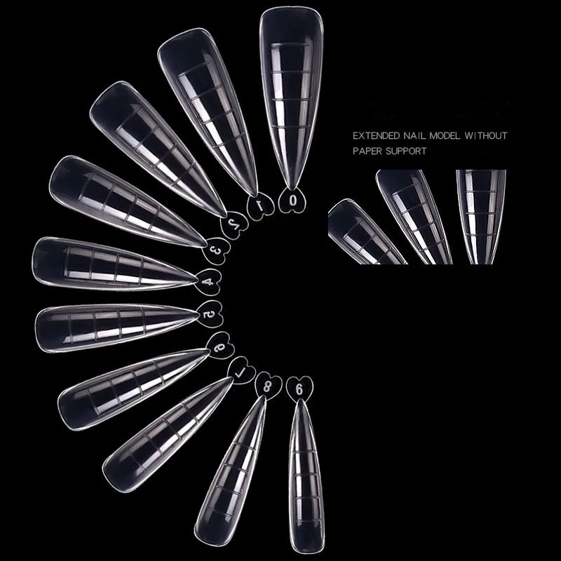 100Pcs Poly Gel Quick Building Mold Tips Nail Dual Forms Finger Extension UV Easy Find Poly Gel Tool