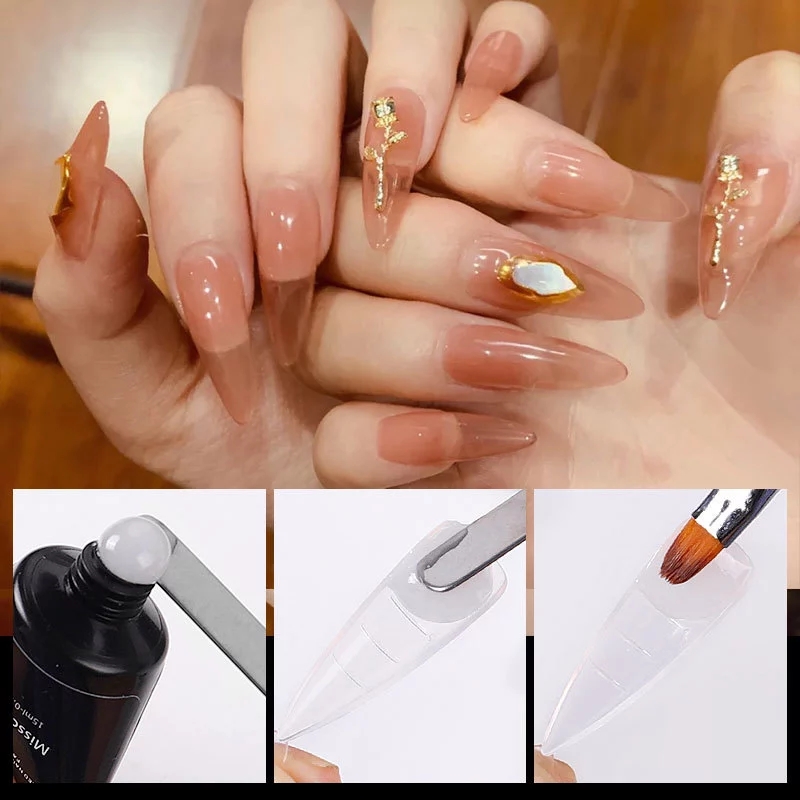 100Pcs Poly Gel Quick Building Mold Tips Nail Dual Forms Finger Extension UV Easy Find Poly Gel Tool