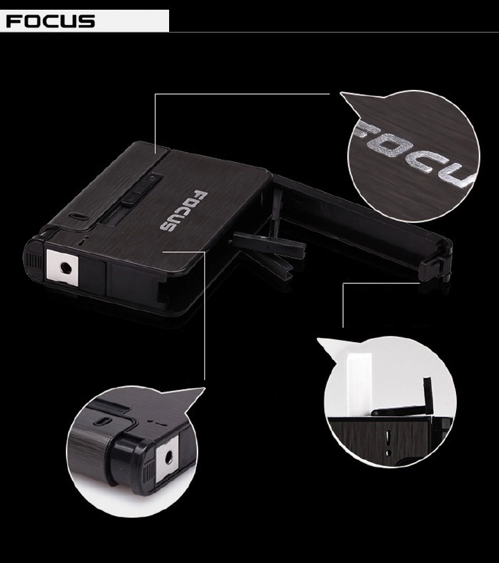 Best price for FOCUS Automatic cigarette case Metal Cigarette Boxes 10pcs Cigarette  Holder Case Lighter Gadget For Men Christmas Gift Color-Black Size-69*92mm  2318144