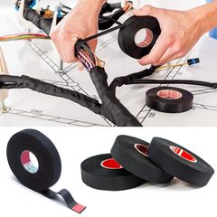 15M Heat-resistant Flame Retardant Tape Adhesive Cloth Tape For Car Cable Harness Wiring Protection Black Width 9MM