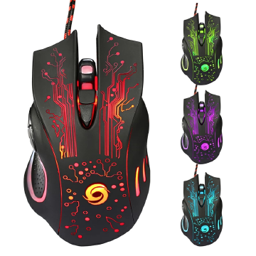 Black Friday USB Wired Gaming Mouse 5500DPI Adjustable 7 Buttons LED Optical Professional Gamer Mouse Computer Mice for PC Laptop Games Mice Black one sizeBlack,one size