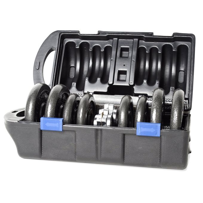 Generic 20kg Adjustable Chromed Cast Iron Dumbbell Weight Set with a Case