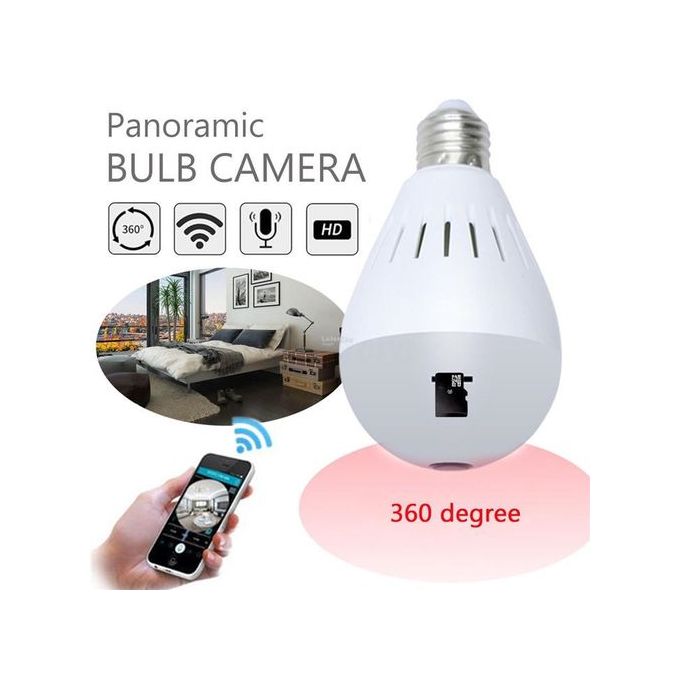 Panoramic 3D Camera Hidden Mini Bulb Universal Adapter WiFi 1080P HD Wireless Exquisite Practical