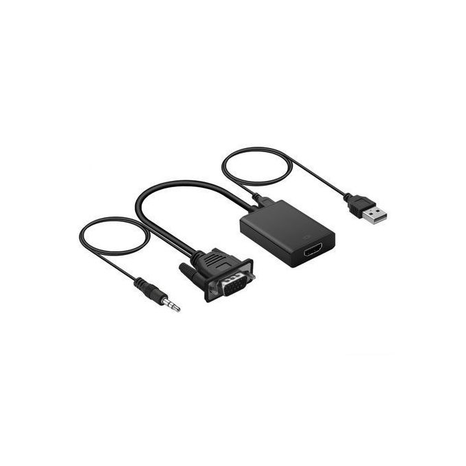 VGA To HDMI Output 1080P HD Audio TV AV HDTV Video Cable Converter Adapter
