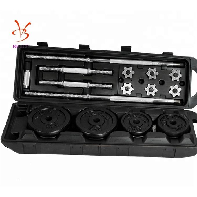 York Fitness 50kg Adjustable Chromed Cast Iron Dumbbell Weight Set With A Case