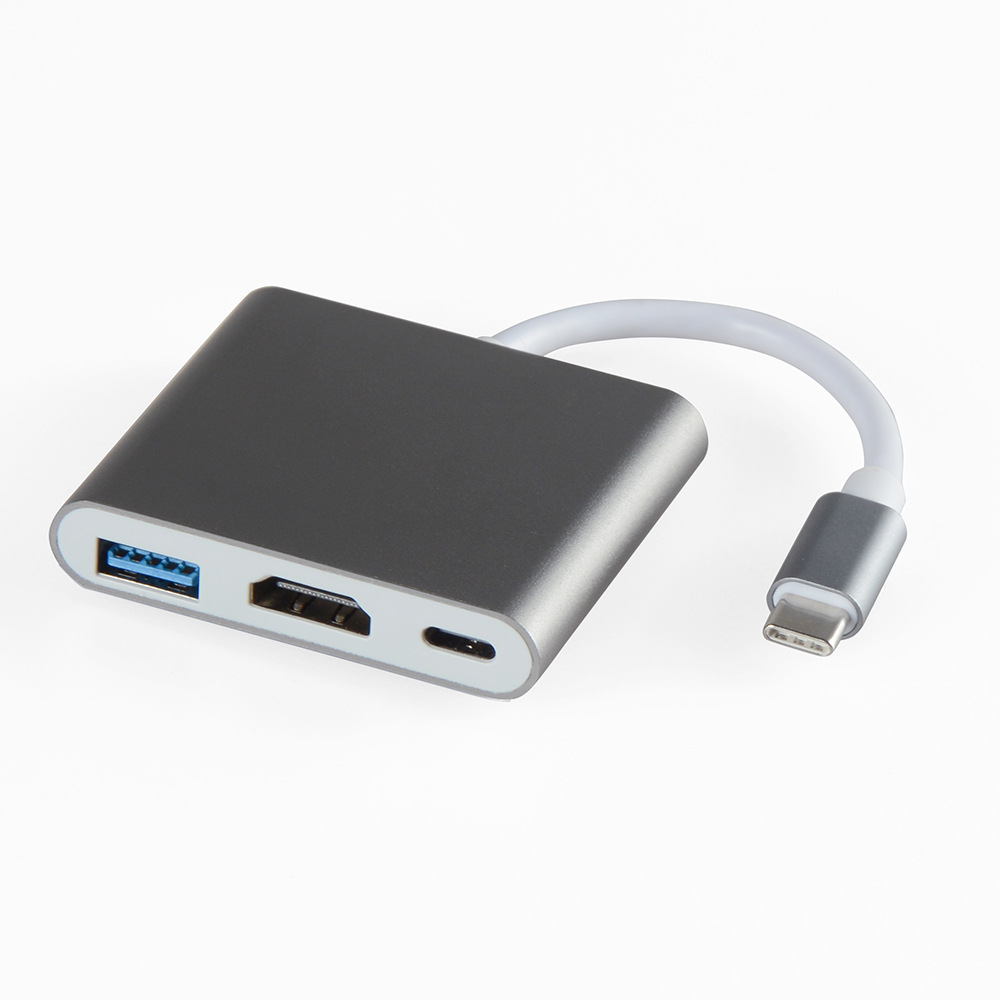3 in 1 Mini Adapter Digital AV 4K 1080P Type C to Hdmi&amp;USB 3.0&amp;PD Adapter Converter for Multimedia