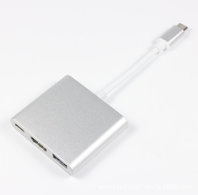 3 in 1 Mini Adapter Digital AV 4K 1080P Type C to Hdmi&amp;USB 3.0&amp;PD Adapter Converter for Multimedia