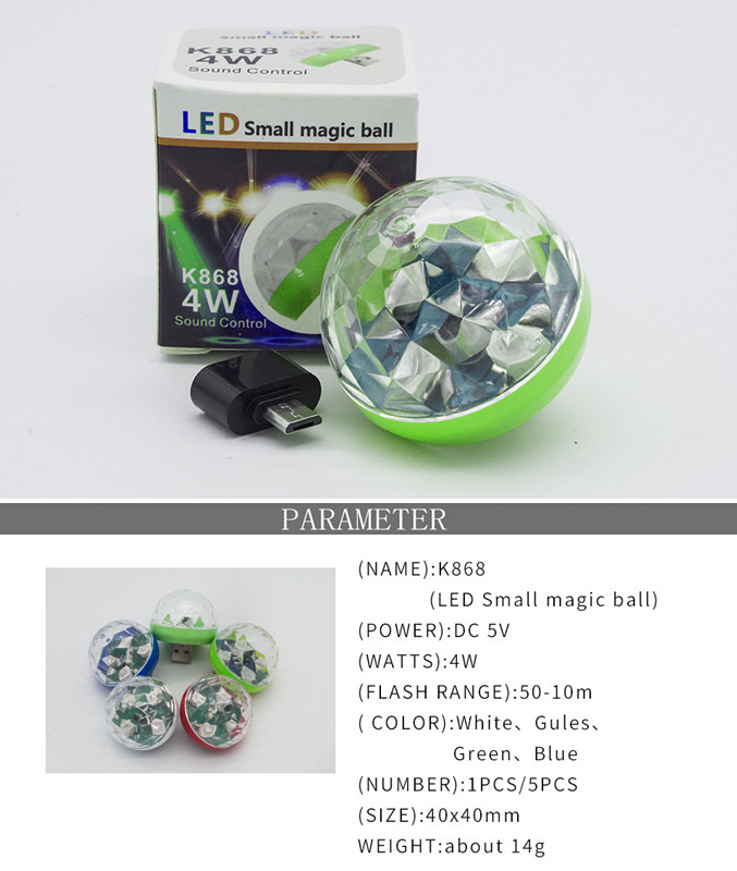 1/2/4/6/8pcs Portable Cell phone Stage lights Mini RGB Projection lamp Party DJ Disco ball Light Indoor Lamps Club LED Magic Effect projector