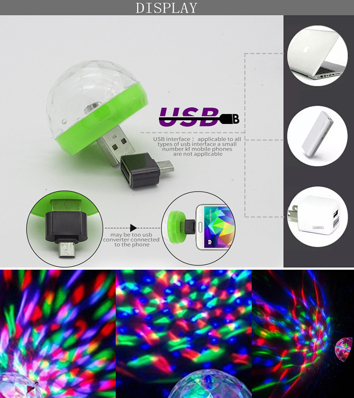1/2/4/6/8pcs Portable Cell phone Stage lights Mini RGB Projection lamp Party DJ Disco ball Light Indoor Lamps Club LED Magic Effect projector