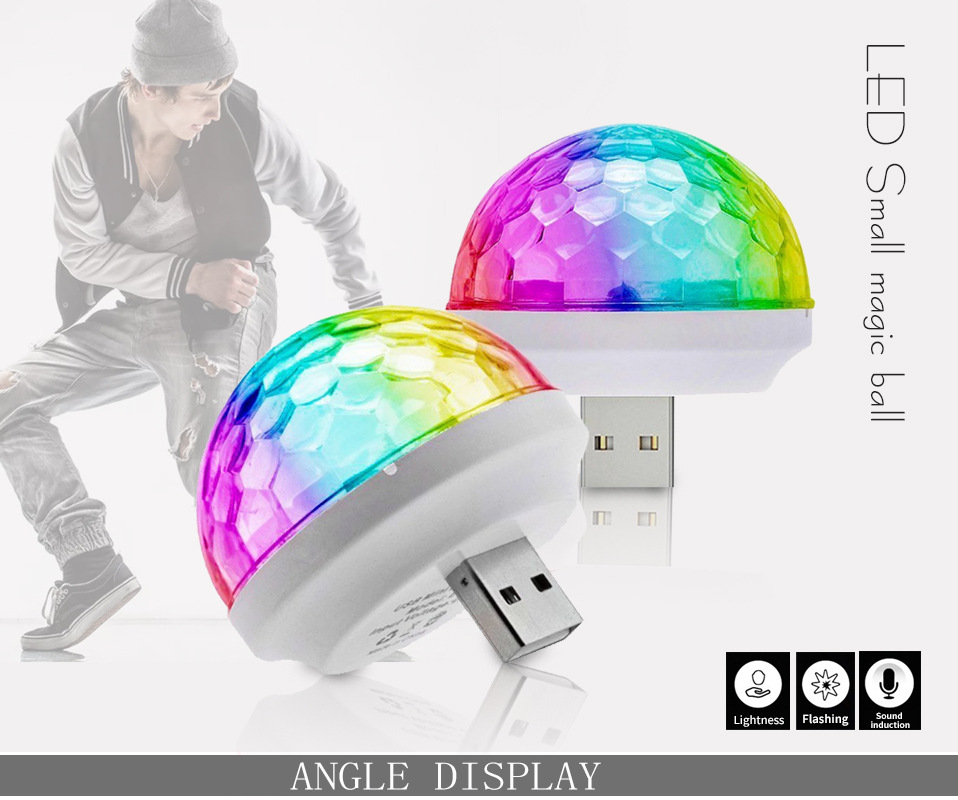 1/2/4/6/8pcs Portable Cell phone Stage lights Mini RGB Projection lamp Party DJ Disco ball Light Indoor Lamps Club LED Magic Effect projector