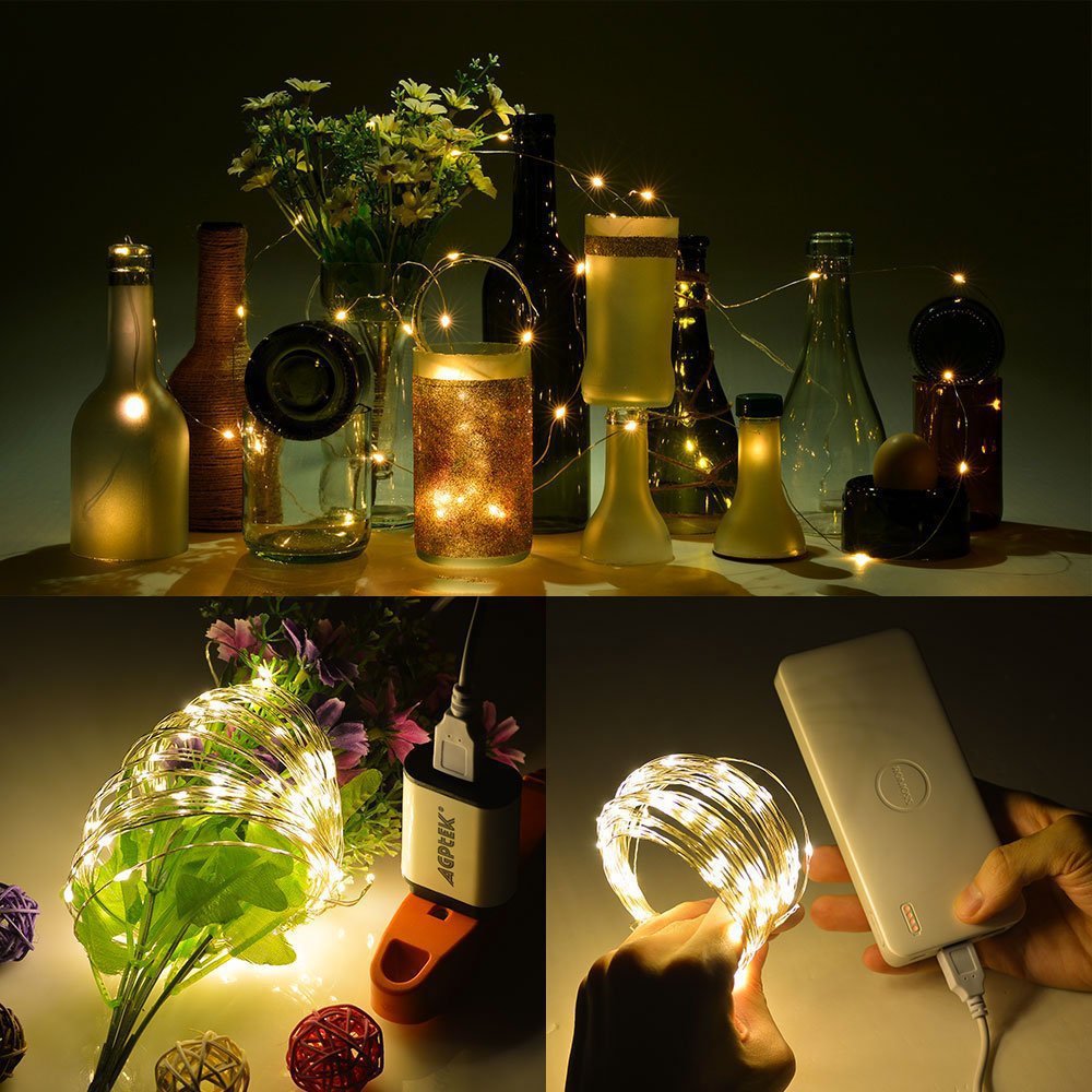 10 meters light string USB copper wire Christmas wedding party LED decorative lights