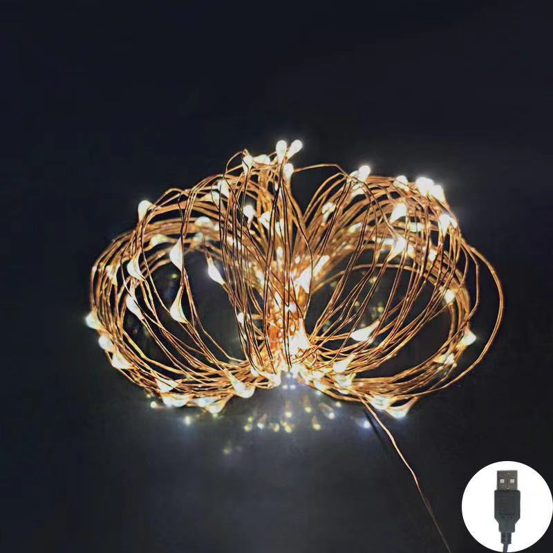 10 meters light string USB copper wire Christmas wedding party LED decorative lights