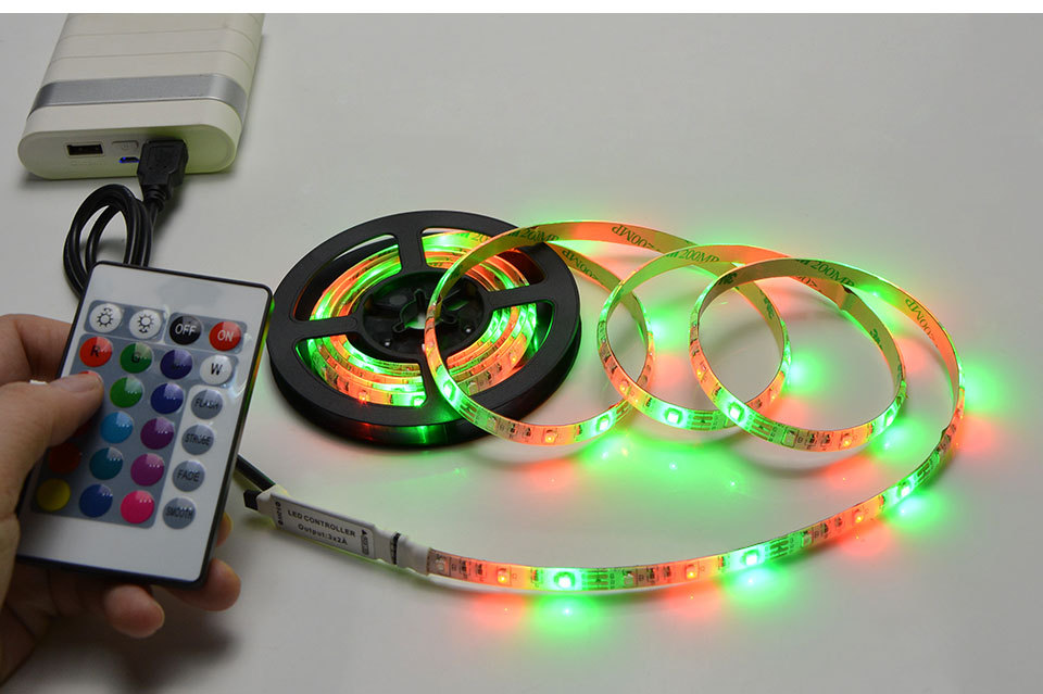 USB LED light strip USB 2835 5V RGB flexible light strip 24 keys Remote CONTROL RGB TV desktop screen backlight diode with remote control color adjustment strip