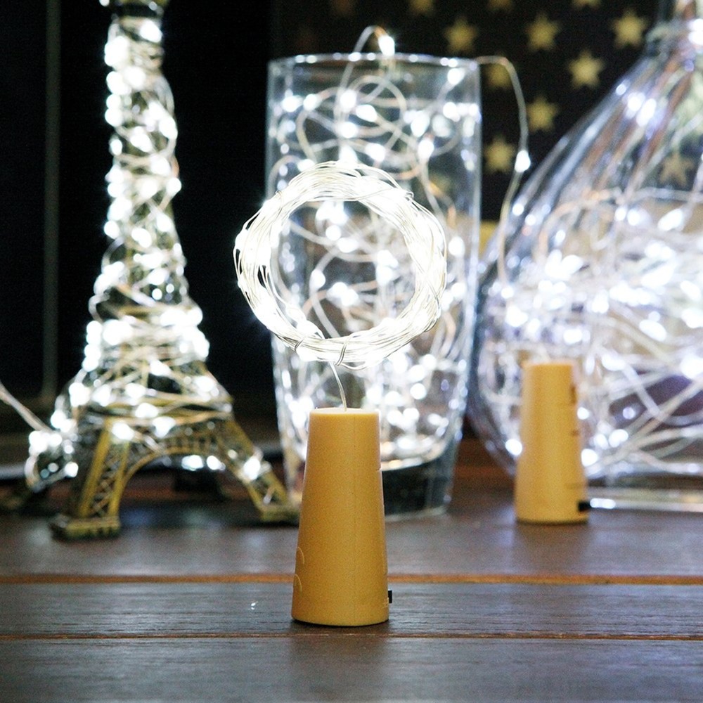 1M/ 2M Wine Bottle Lights With Cork LED String Light Copper Wire Fairy Garland Lights Christmas Holiday Party Wedding Decoration 1/