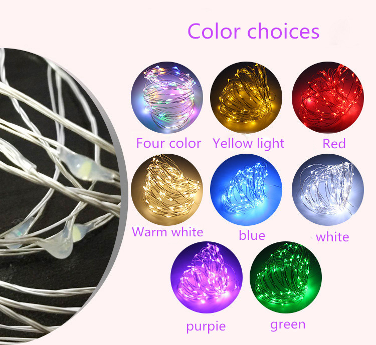 Fairy Light New Year LED Christmas Light Waterproof Copper Wire String Light for Wedding Garland Party  2M 20LED Curtain Light