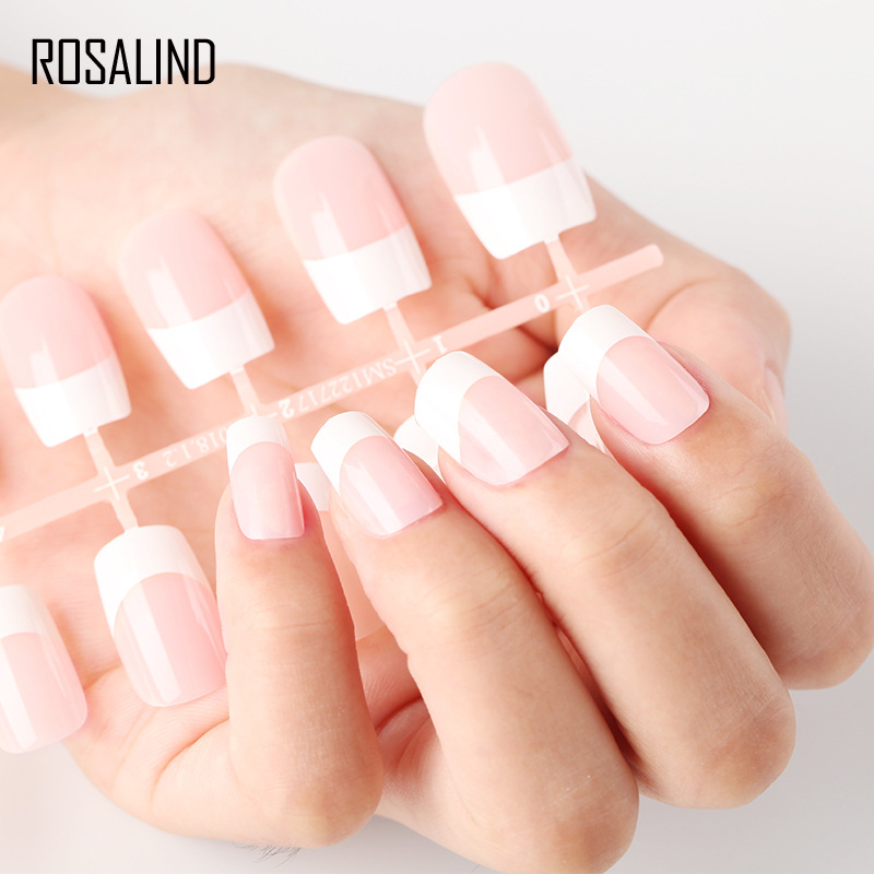 Fashion nail nail, French nail nail with adhesive back, 24 wearable and removable nail nail nails 1set /2set. complimentary nail patch adhesive