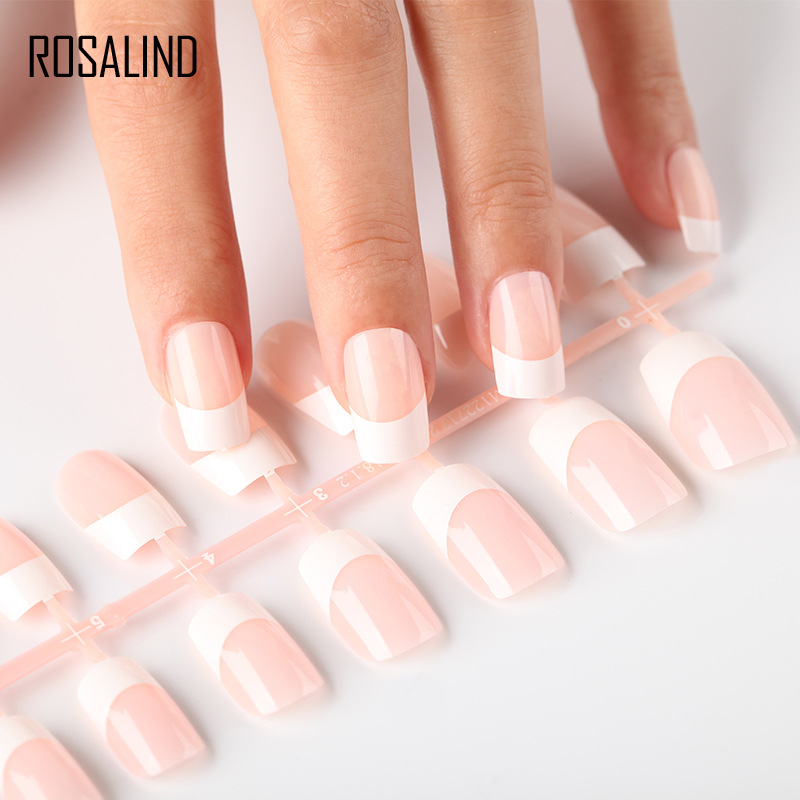 Fashion nail nail, French nail nail with adhesive back, 24 wearable and removable nail nail nails 1set /2set. complimentary nail patch adhesive