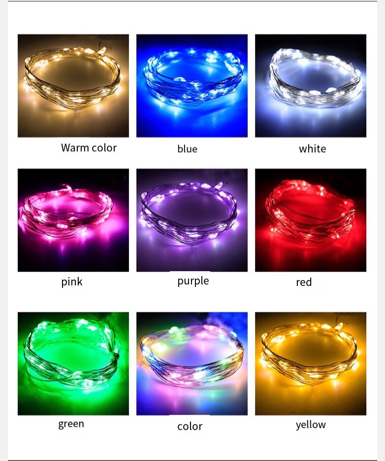 10 meters light string USB copper wire Christmas wedding party LED decorative lights