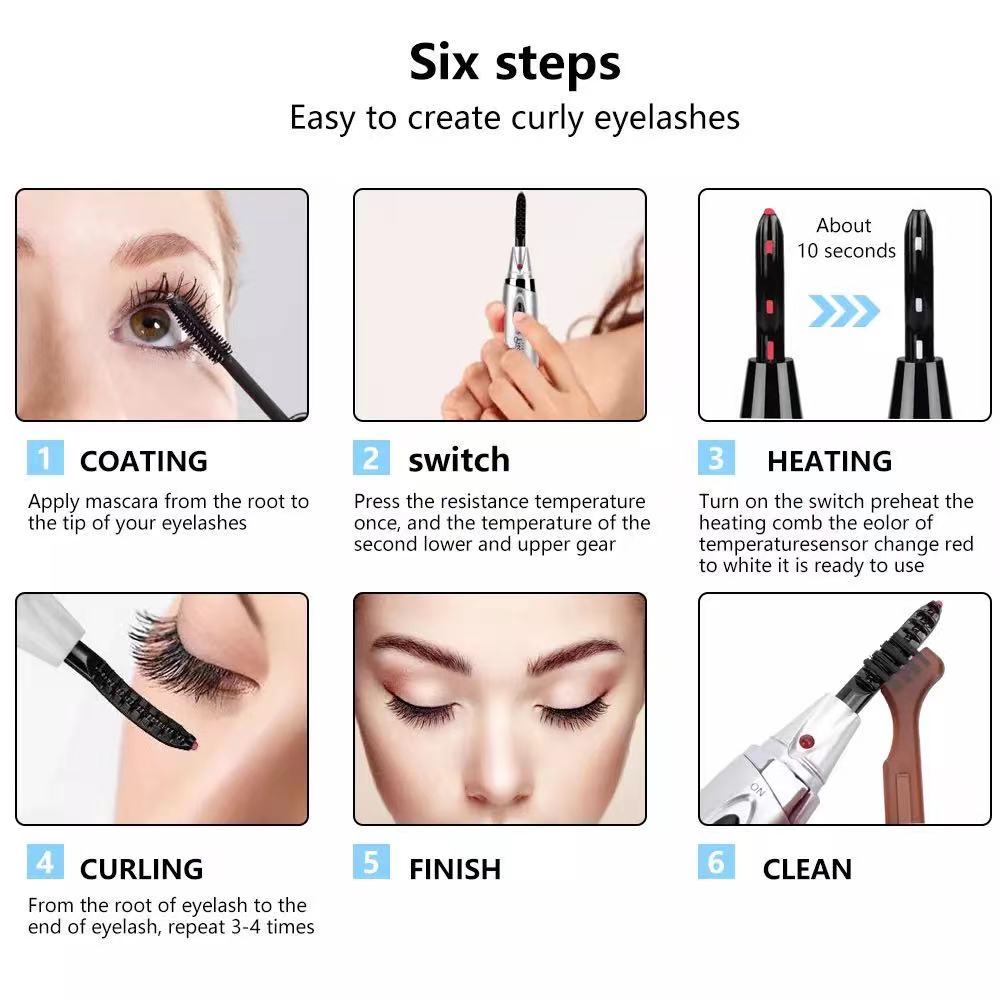 Electric heating eyelash curler eye makeup eyelash curler lasting beauty tool