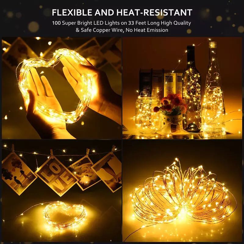 1M/ 2M Wine Bottle Lights With Cork LED String Light Copper Wire Fairy Garland Lights Christmas Holiday Party Wedding Decoration 1/