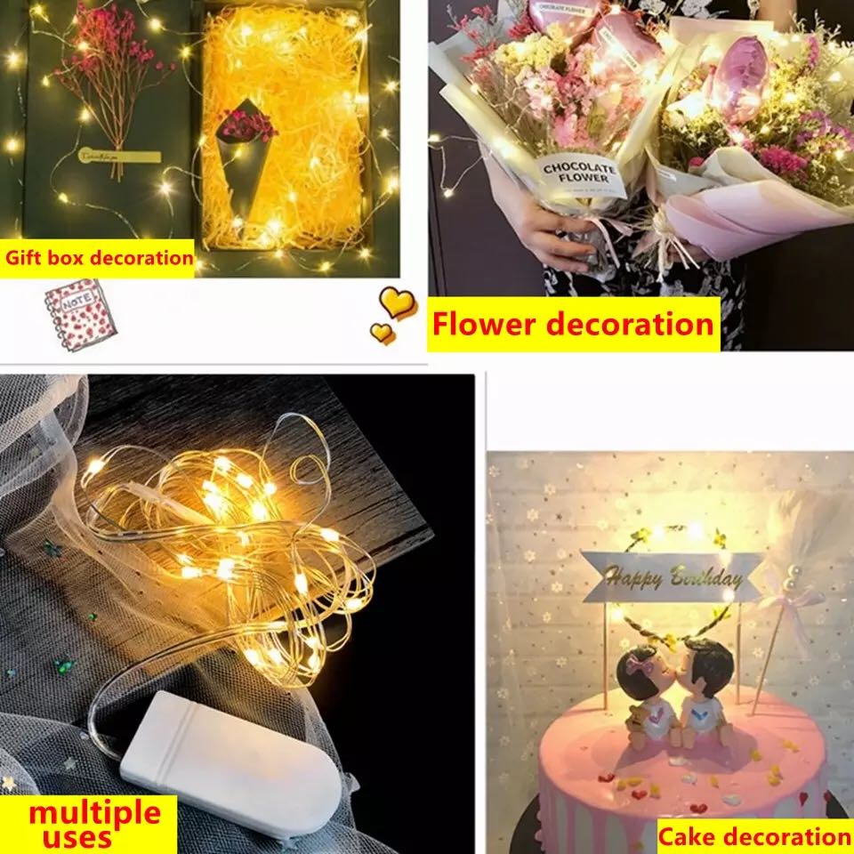 Fairy Light New Year LED Christmas Light Waterproof Copper Wire String Light for Wedding Garland Party  2M 20LED Curtain Light