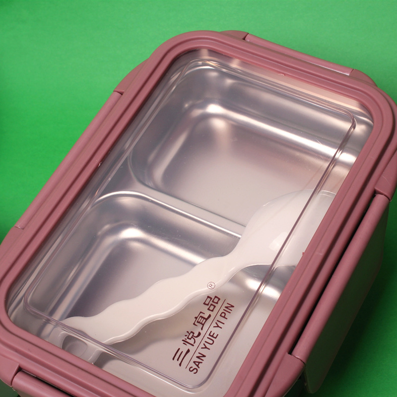 Portable Stainless Steel Lunch Box Double Layer Cartoon Container Kitchen &amp; Dining room appliances