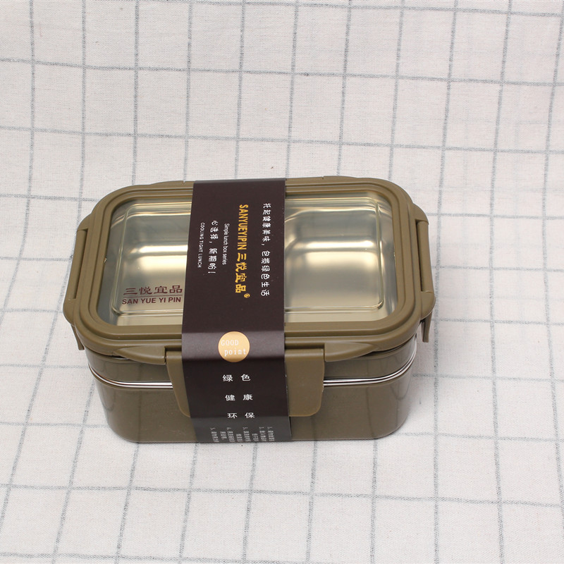 Portable Stainless Steel Lunch Box Double Layer Cartoon Container Kitchen &amp; Dining room appliances