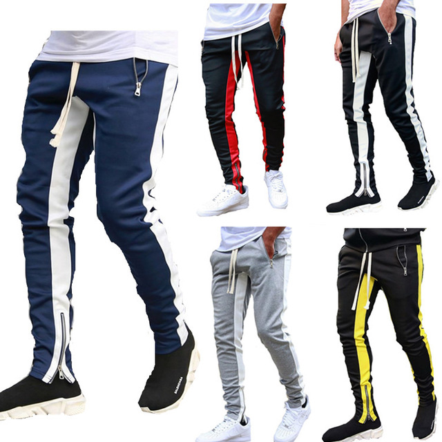 Men&apos;s Casual Sweatpants Solid High Street Trousers Men Joggers Fitness Multifunctional Breathable