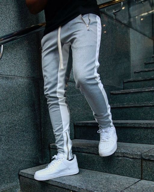 Men&apos;s Casual Sweatpants Solid High Street Trousers Men Joggers Fitness Multifunctional Breathable